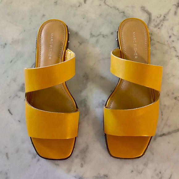 Marc Fisher Shoes - Marc Fisher Yellow Gold Studded Sandals 7.5 NWB